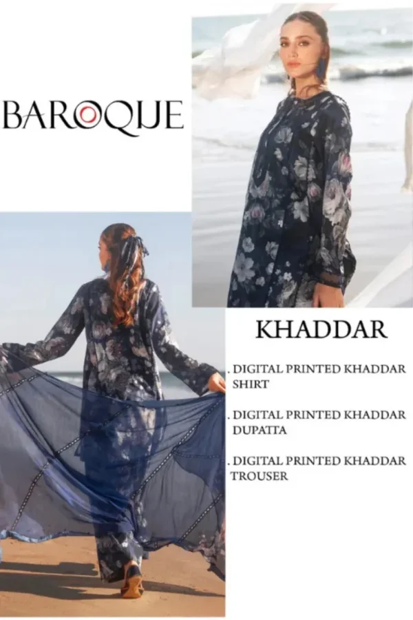Baroque Luxury Khaddar Printed Unstitched 3 Piece Suits (3) Baroque Luxury Khaddar Printed Unstitched 3 Piece Suits (3)