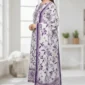 Inspired Lavender & White Floral Khaddar 3Pc Suit with Embroidered Neck (3)