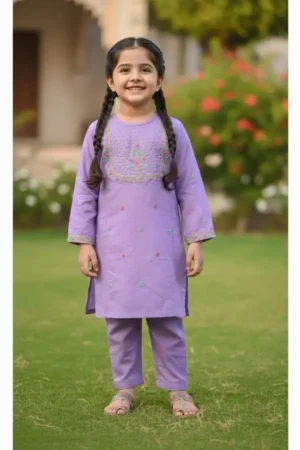 Kids 2-Piece Embroidered Stitched Suit