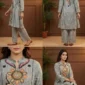 Printed khaddar 2 piece suit grey (2)