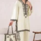 Women’s Stitched Linen Printed 2 PC Suit with Handbag