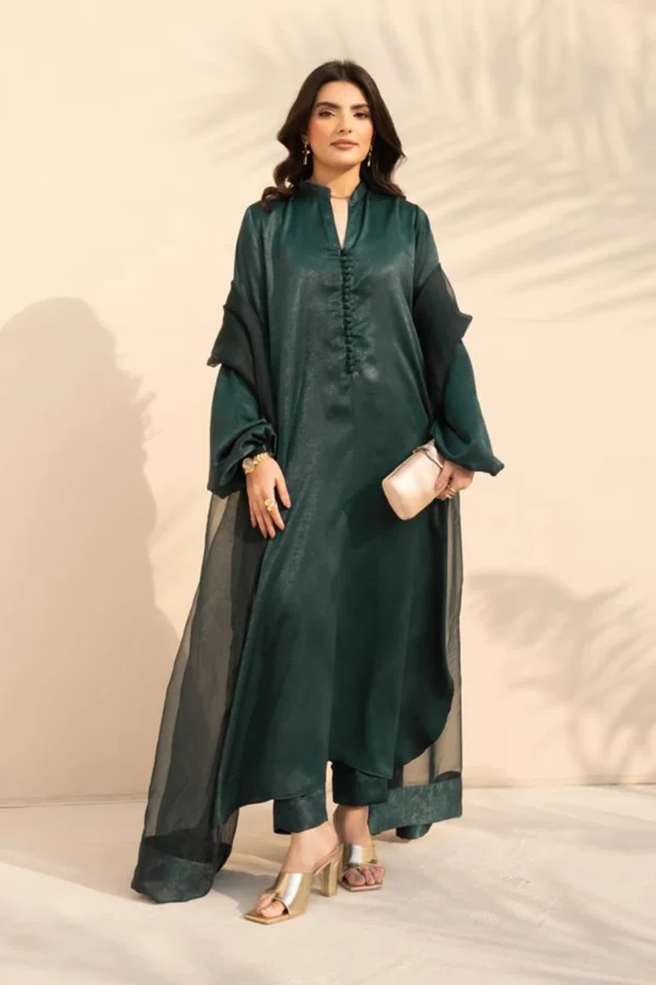 Zamurrad – Teal Green Velvet Silk Suit 1 Zamurrad – Teal Green Velvet Silk Suit 4