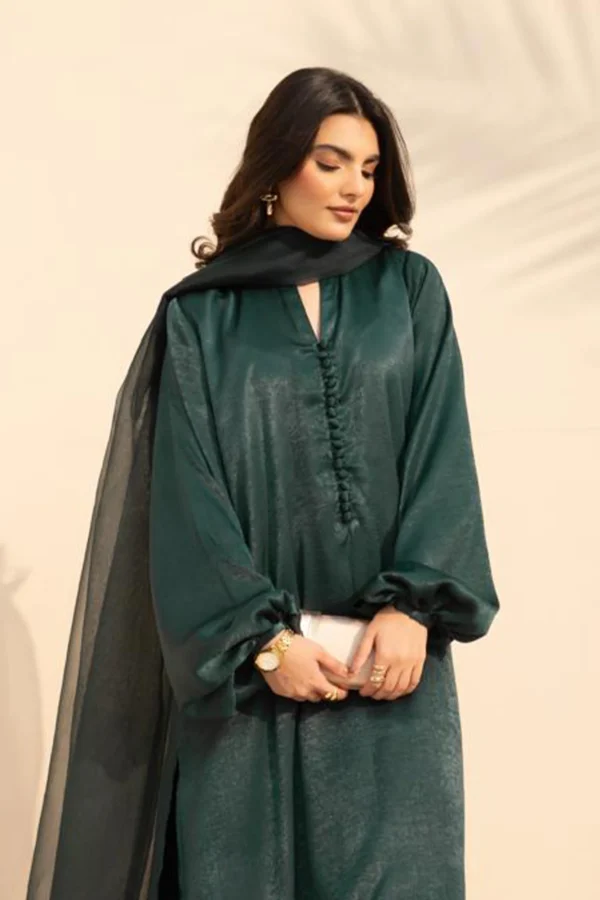 Zamurrad – Teal Green Velvet Silk Suit 2 Zamurrad – Teal Green Velvet Silk Suit 4