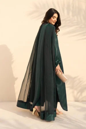 Zamurrad – Teal Green Velvet Silk Suit 4