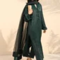 Zamurrad – Teal Green Velvet Silk Suit 4