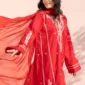 Nayab – Fresh Red Embroidered Cotton 3-Piece Suit 3