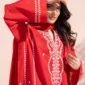 Nayab – Fresh Red Embroidered Cotton 3-Piece Suit 3