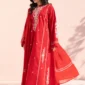 Nayab – Fresh Red Embroidered Cotton 3-Piece Suit 3