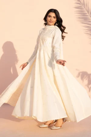 Sabeen - Ivory Embroidered Pishwas 3-Piece Suit 1