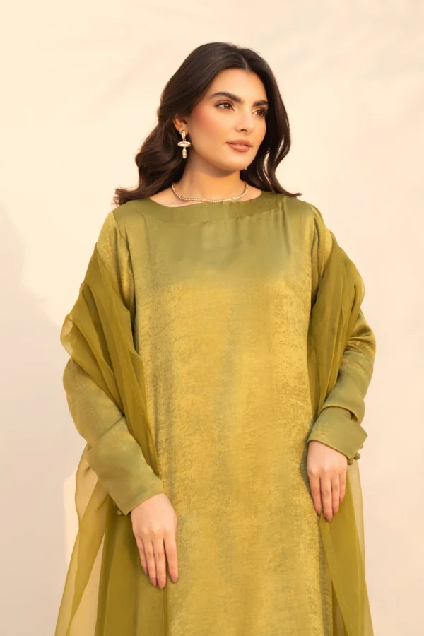 Zenia – Chartreuse Velvet Silk Hand-Embellished Suit 1 Zenia – Chartreuse Velvet Silk Hand-Embellished Suit