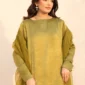 Zenia – Chartreuse Velvet Silk Hand-Embellished Suit