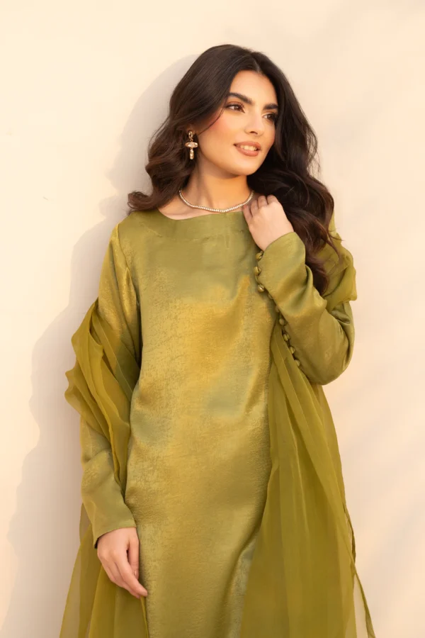Zenia – Chartreuse Velvet Silk Hand-Embellished Suit 2 Zenia – Chartreuse Velvet Silk Hand-Embellished Suit