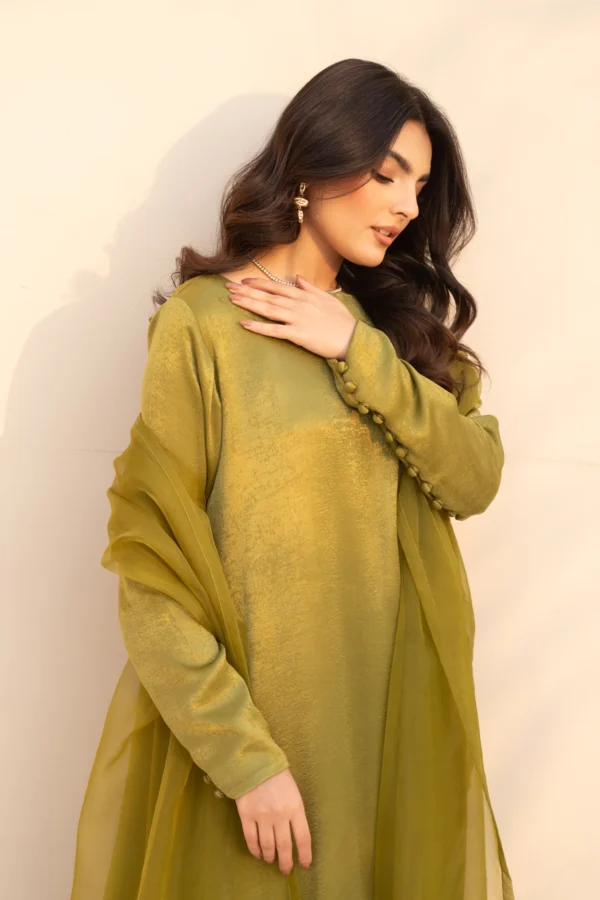 Zenia – Chartreuse Velvet Silk Hand-Embellished Suit Zenia – Chartreuse Velvet Silk Hand-Embellished Suit