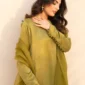 Zenia – Chartreuse Velvet Silk Hand-Embellished Suit