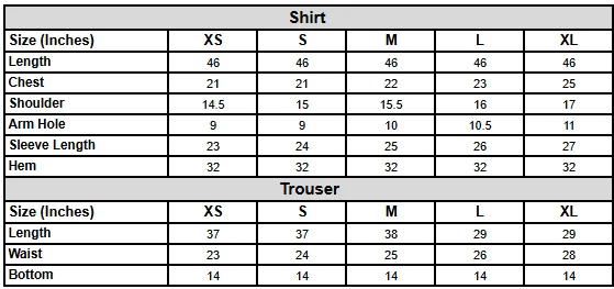 Zimal Size Chart