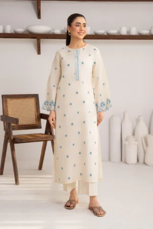 Ersa Ivory Embroidered 3 Piece Suit