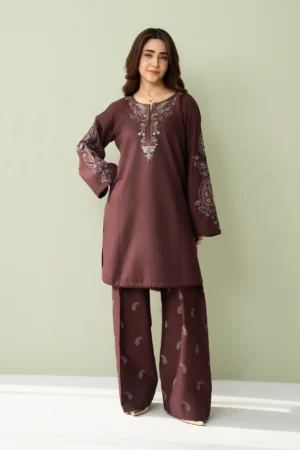 Saliha Chocolate Brown 2 Piece Suit
